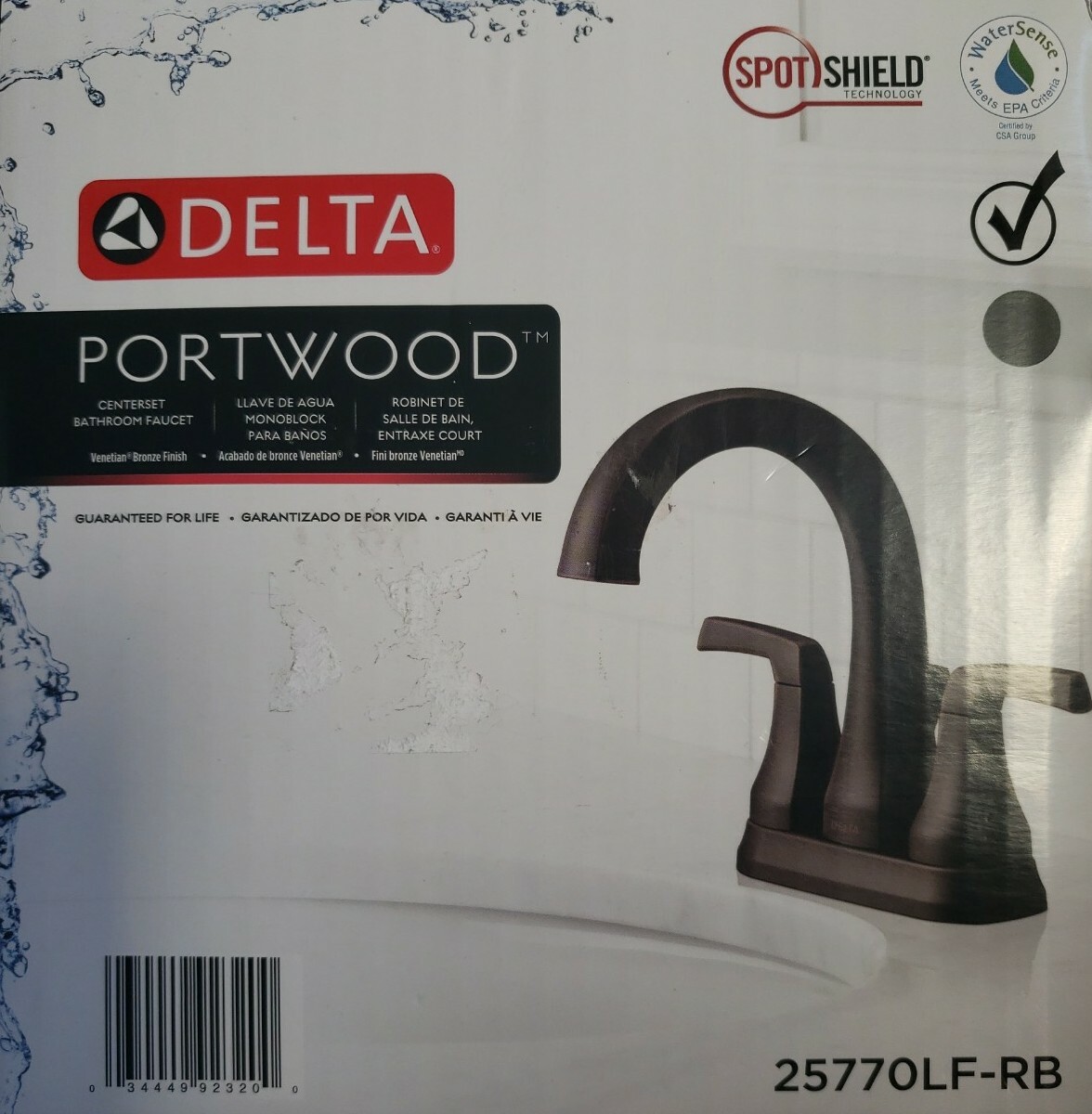 Delta Portwood 4 in. Centerset Bathroom Faucet, Bronze