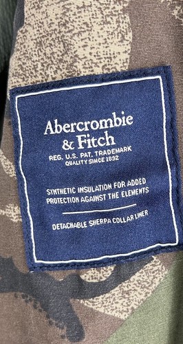 Abercrombie & Fitch Military Camo Combat Men's Winter Field Jacket Coat Hooded M - Picture 10 of 10