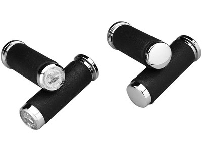 CUSTOM CHROME Rubber Soft Touch Grips Plain End Caps für Harley Dyna