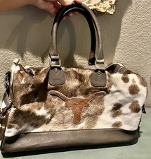 Western Linens Cowhide Texas Longhorn Duffle Bag