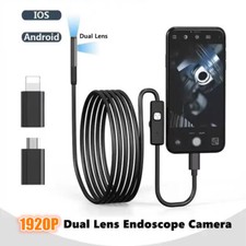 For iPhone 16/15/14/13/X Android Endoscope Borescope Inspection Camera Dual Lens