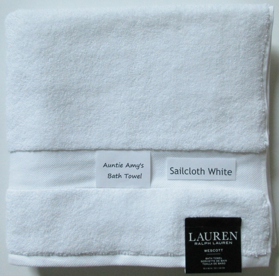 Ralph Lauren Bath Towels Sailcloth White 6Pc Set Wescott2 of ea BathHandFace eBay