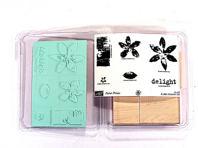 Stampin'UP! Rubber Stamps Paint Prints Set of 6 Flowers Forest Brand Unused