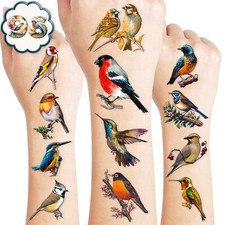 109 Pcs Rainforest Birds Temporary Tattoo Stickers for Women Girls Arm Leg