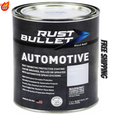 RUST BULLET Automotive Quart - Rust 1 (Pack of 1), Metallic Gray