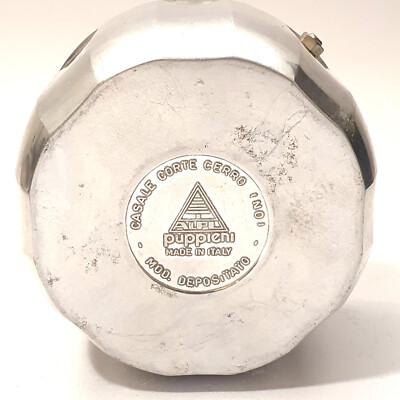 Cafetière Moka Vintage ALPU – Années 80/90, Inox, Pour Cappuccino (Italie)