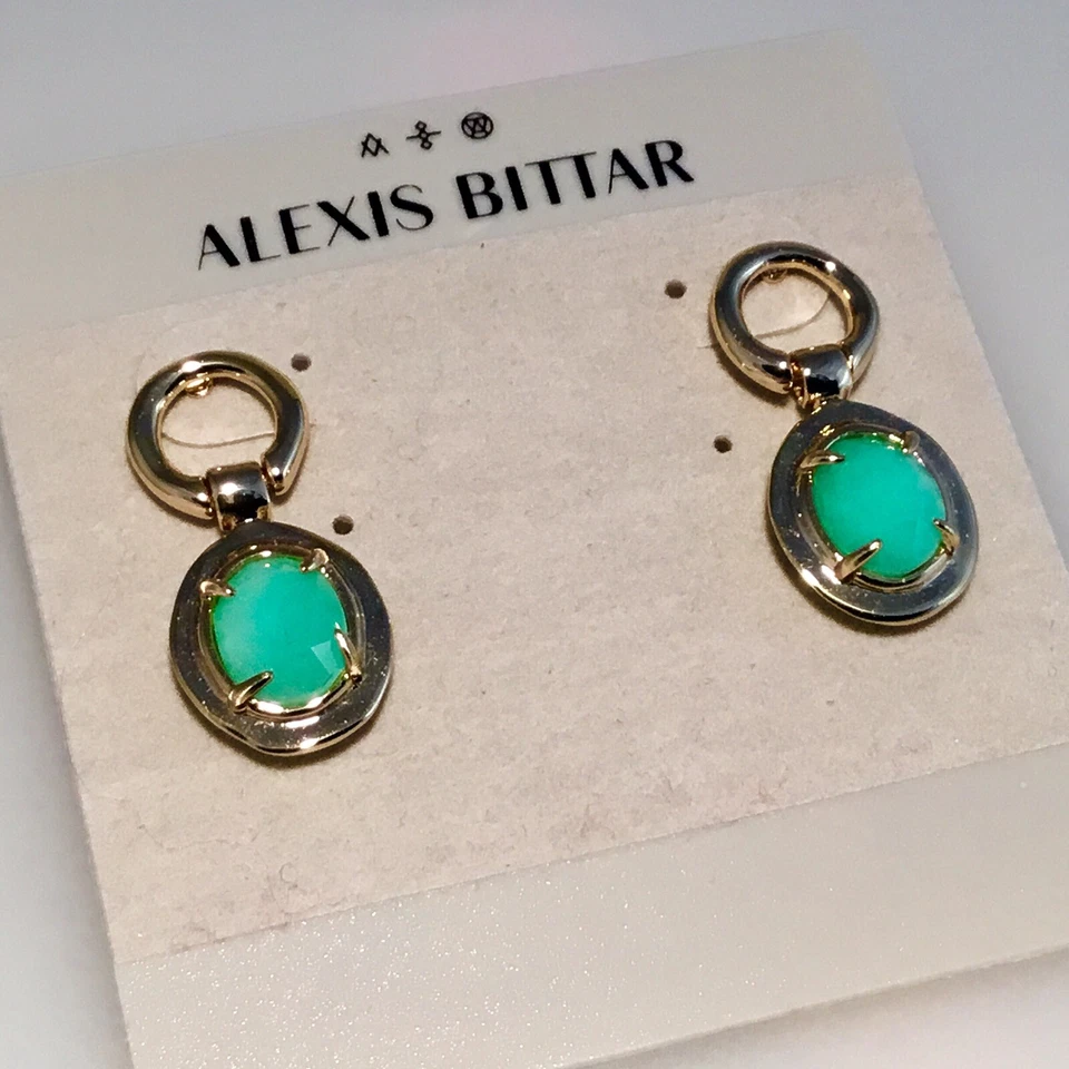 Novo com etiquetas Autêntico Brinco Alexis Bittar Swinging Stone Drop, Banhado a Ouro 10K - Imagem 4 de 4