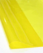 Yellow Tinted Vinyl 10 Gauge PVC Transparent Plastic Fabric Sold by the Yard 54"