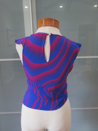 Just Cavalli Cropped Ruffle Sleeve Tank Top Size 38 - Picture 3 of 8
