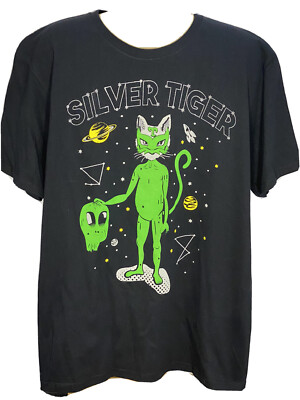 TALIVISION ST001 SILVER TIGER ''THE MARTIAN CAT'' LUCHA LIBRE T-SHIRT BLACK