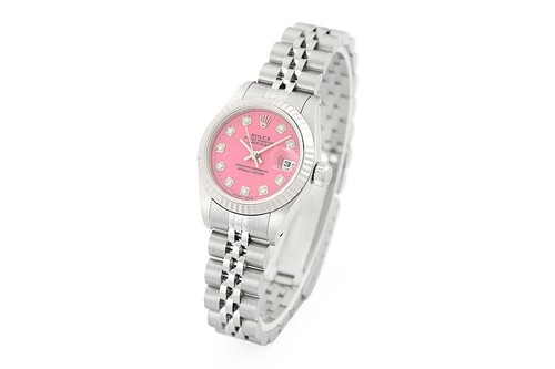Rolex Ladies Datejust 69174 Pink Diamond Dial 18K Gold & Steel Jubilee Watch - Picture 6 of 7