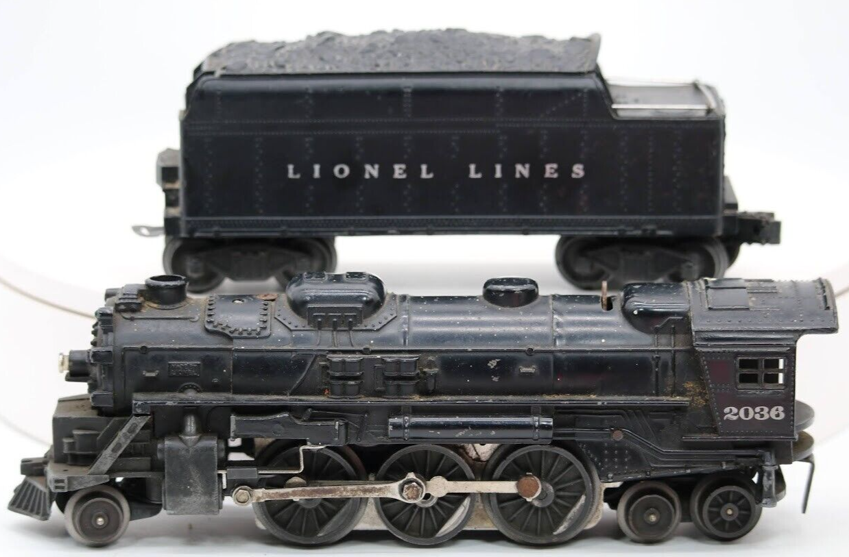 Lionel 2036 O Scale 2-6-4 Die-Cast Steam Locomotive with 2466W Tender 1:48 Vintage Postwar Model