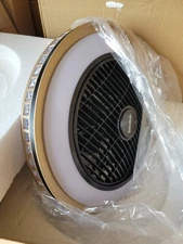 Dalouguan Ceiling Fan with Lights and Remote, 20" Black Low Profile Flush Mount 