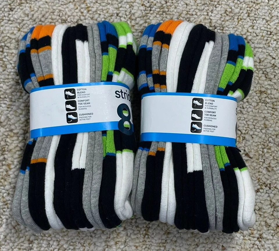 Calcetines Stride Rite Niños Algodón No Show 16 Pares Zapatos Grandes 4-8 Foto 3 de 4