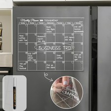 Clear Non-Magnetic Monthly Calendar for Fridge - Dry Erase Transparent