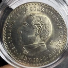 Photo of a 1957 Mexico 10 Pesos Silver from an eBay listing that sold on May 9, 2026