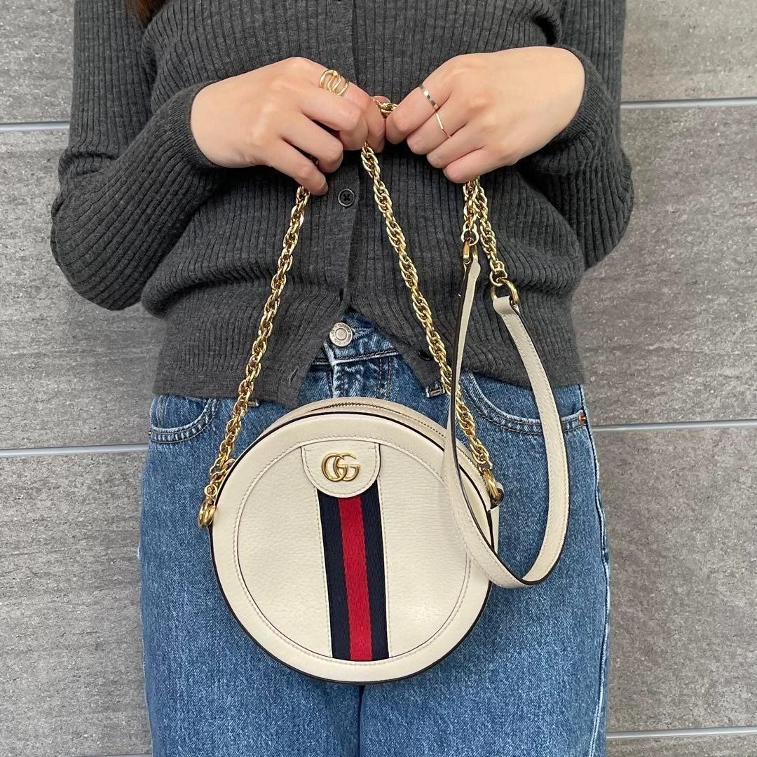Sac à bandoulière Gucci Ophidia chaîne ronde blanc luxe sac à main créateur sac à main