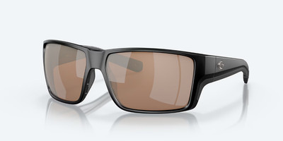 Costa Del Mar Reefton Pro Black / Copper Silver POLARIZED Glass Sunglasses 580G