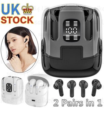 2 Paar Ohrhörer Wireless Bluetooth Kopfhörer Paar Ohrhörer Noise Cancelling