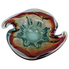 Vintage Murano Sommerso Heavy Swirl Art Glass Ashtray Bowl Red