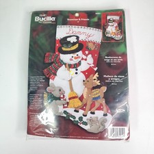 Bucilla Snowman  Friends Felt Stocking Kit 18 Inch Christmas Holiday Craft DIY