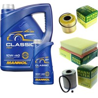 Inspektionspaket 6L Mannol Classic 10W-40 FüR Renault Laguna II Grandtour 2.2