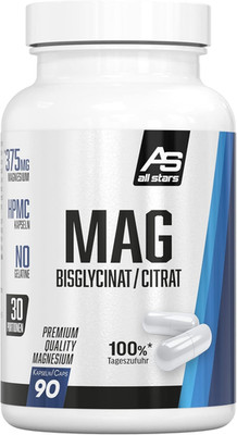 ALL STARS Pure MAG Kapseln Vegan - 90 Magnesium Kapseln Hochdosiert, 125Mg Magne