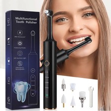Electric Tooth Polisher Plaque Stain Remover 5 Heads 4 Modes for Teeth Whitening