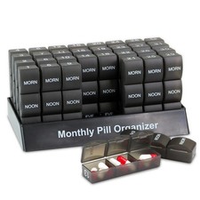 Deke Home - Monthly Pill Organizer 3 Times a Day 30 Day Pill Box with AM PM C...