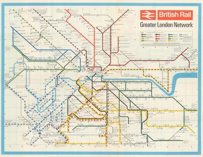 British Rail   Greater London Network P.2617/65 Diagrammatic transport map  1965