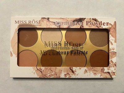 Miss Rose 3D Compact Powder Palette. 8 Long-lasting Concealer Powders. New.