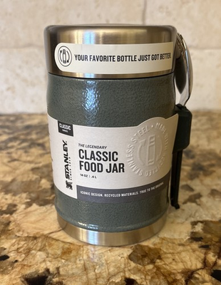 #ad Stanley Classic 14oz Hammertone Green Food Jar Vacuum Insulated 7hrs Hot or Cold $23.00