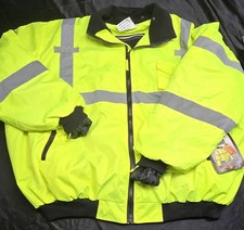 RADWEAR HI-VIS BOMBER JACKET Safety Neon Reflective NWT SJ11-3ZGS Size 6X
