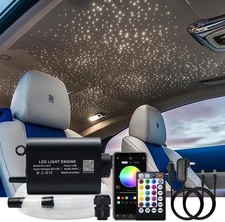 16W Fiber Optic Lights Starlights Headliner Kit, APP Control Optical Fiber Cabl