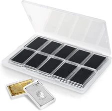 Silver Bar Case - 20 Pcs Acrylic Storage Containers for 1 Oz Silver Bars
