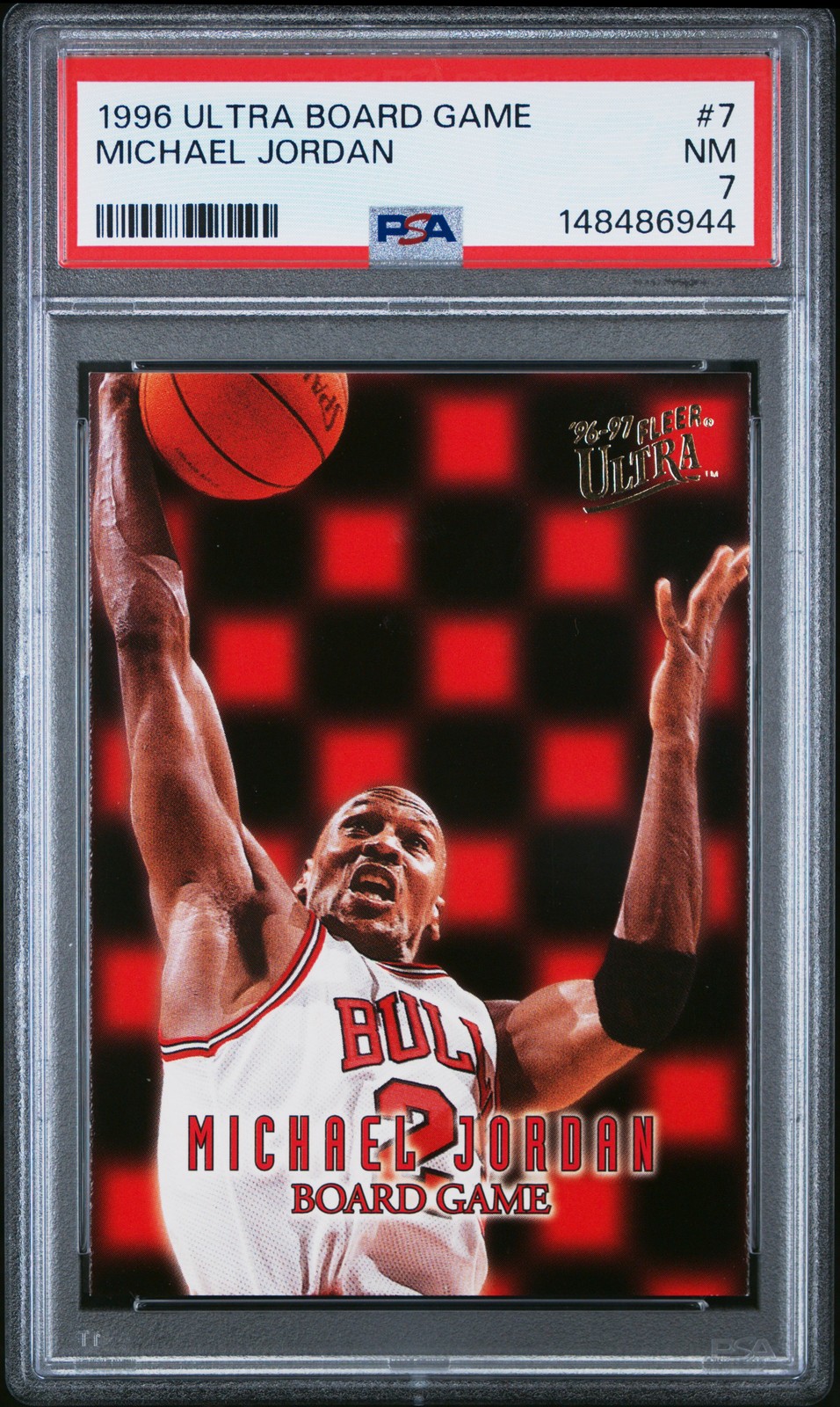 1996 ULTRA BOARD GAME #7 MICHAEL JORDAN PSA 7