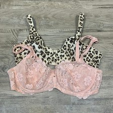 Victoria Secret 2 VTG y2k Underwired Bras Leopard Print Floral Lace Size 36 C