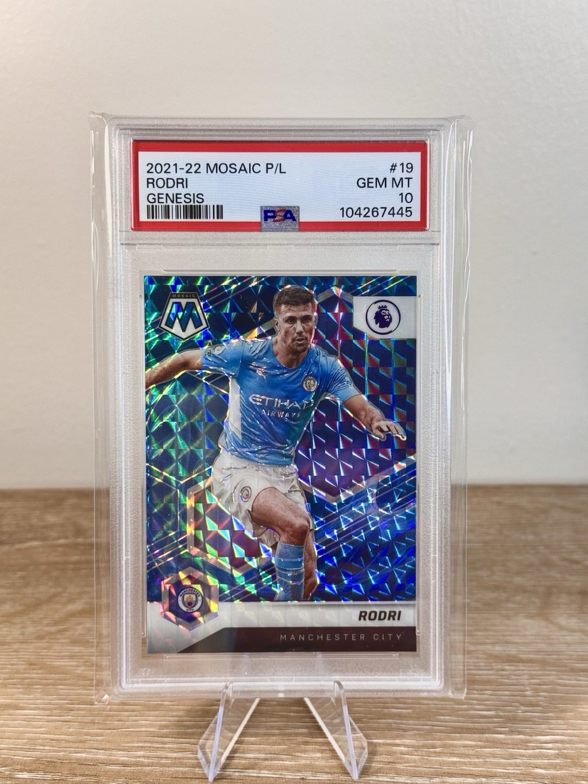 RODRI 2021-22 Panini Mosaic #19 Premier League GENESIS PRIZM PSA 10 GEM MINT SSP