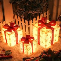 LED Geschenkboxen 3Er Set Mit Timer Fernbedienung Weihnachtsdeko AußEn Innen