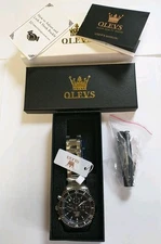 OLEVS mens Watch, Stainless Steel. Tools Included To Adjust Wristband.