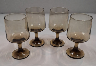 Libby Tawny Accent Smoke Brown Wine/ Juice Glasses Set of 4