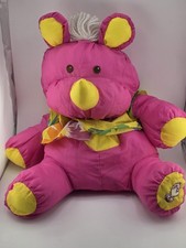 Fisher Price Wild Puffalump Pink Rhino Plush Stuffed Animal Vtg 1987 Hawaiian