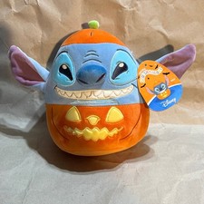Squishmallows 8in Stitch Pumpkin Plush Blue Orange Disney Halloween 2023 NWT