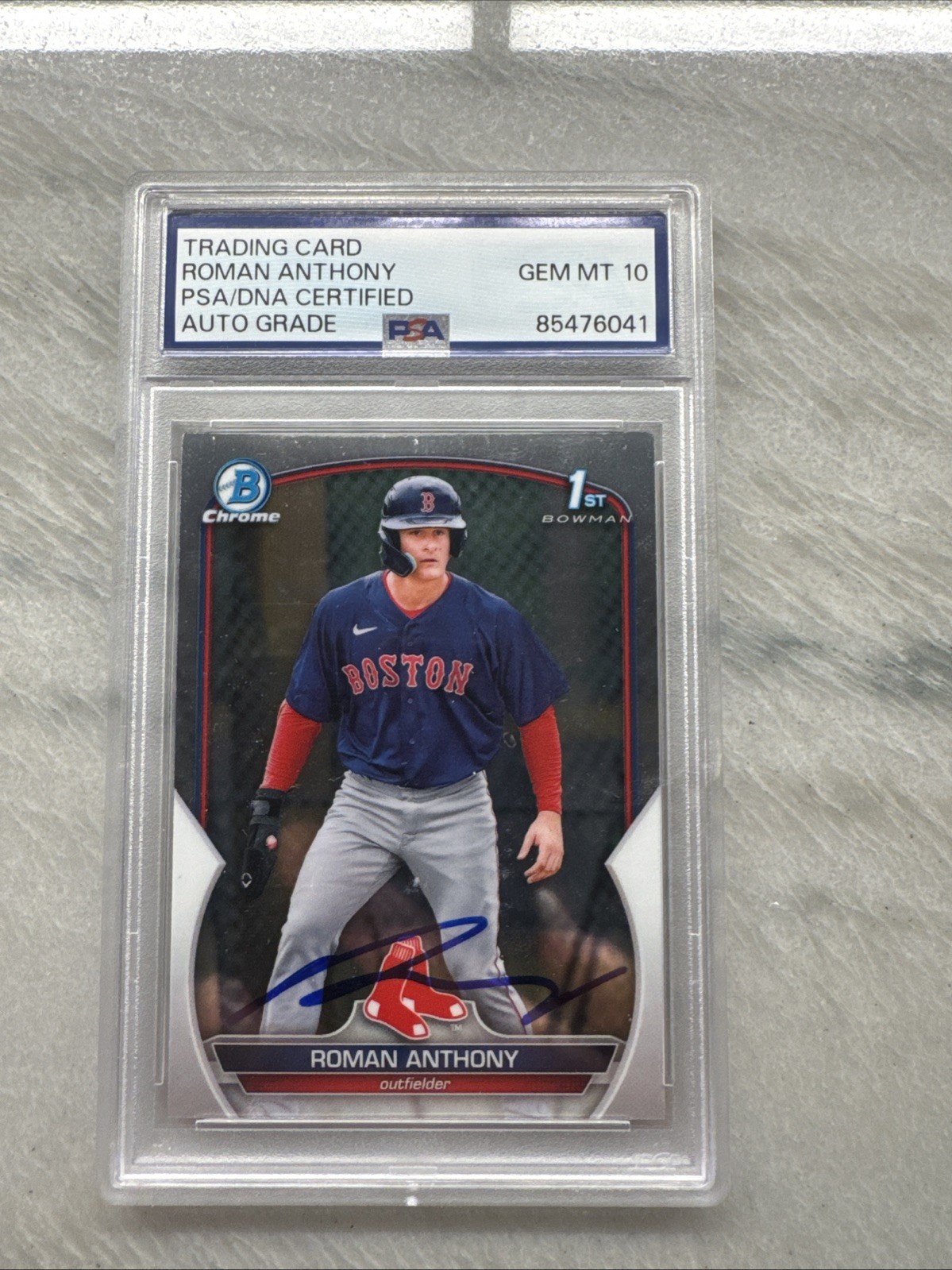 2023 Roman Anthony  Bowman Chrome Prospects 1st Bowman Auto PSA/DNA Cert Auto 10