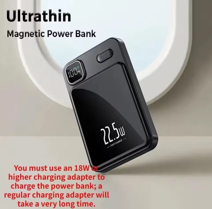 Magnetic Wireless Portable Charger Strong Magnet Power Bank for iPhone ...