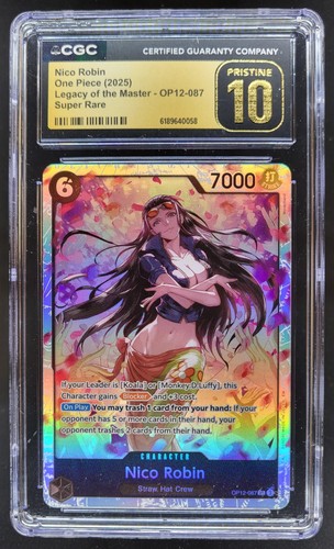 2025 ONE PIECE NICO ROBIN SUPER RARE OP12-087 CGC 10 PRISTINE TL3