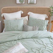 Image of Peri Home 3pc King Sizee Chenille Rose Comforter Set Sage Green