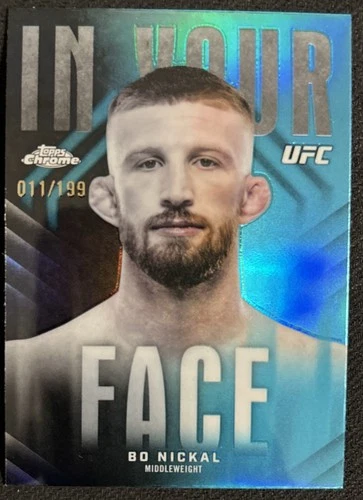 2026 Topps Chrome UFC Bo Nickal IN YOUR FACE Insert #IYF-3 Aqua /199
