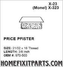 1 pair faucet seats for Price Pfister 21/32X 18 TH like OEM 970-500 Stainless