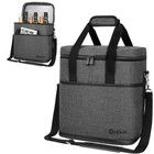 Insulated Wine Bag Cooler Tote Carrier 6 Bottles Carry Case with Shoulder Strap